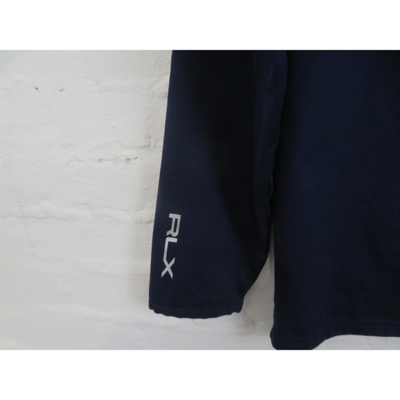 RLX Ralph Lauren Sweater Mens Large Blue Green Quarter Zip Pullover Golf Modern - Picture 4 of 10